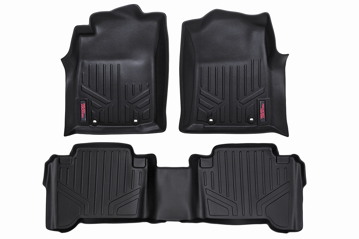 Toyota Tacoma Floor Mats - Front and Rear - Rough Country - Heavy Duty Floor Mats and Rear Cargo Liners - '12-'15